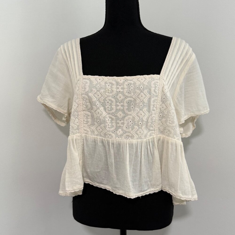 American Eagle Outfitters Cream Blouse